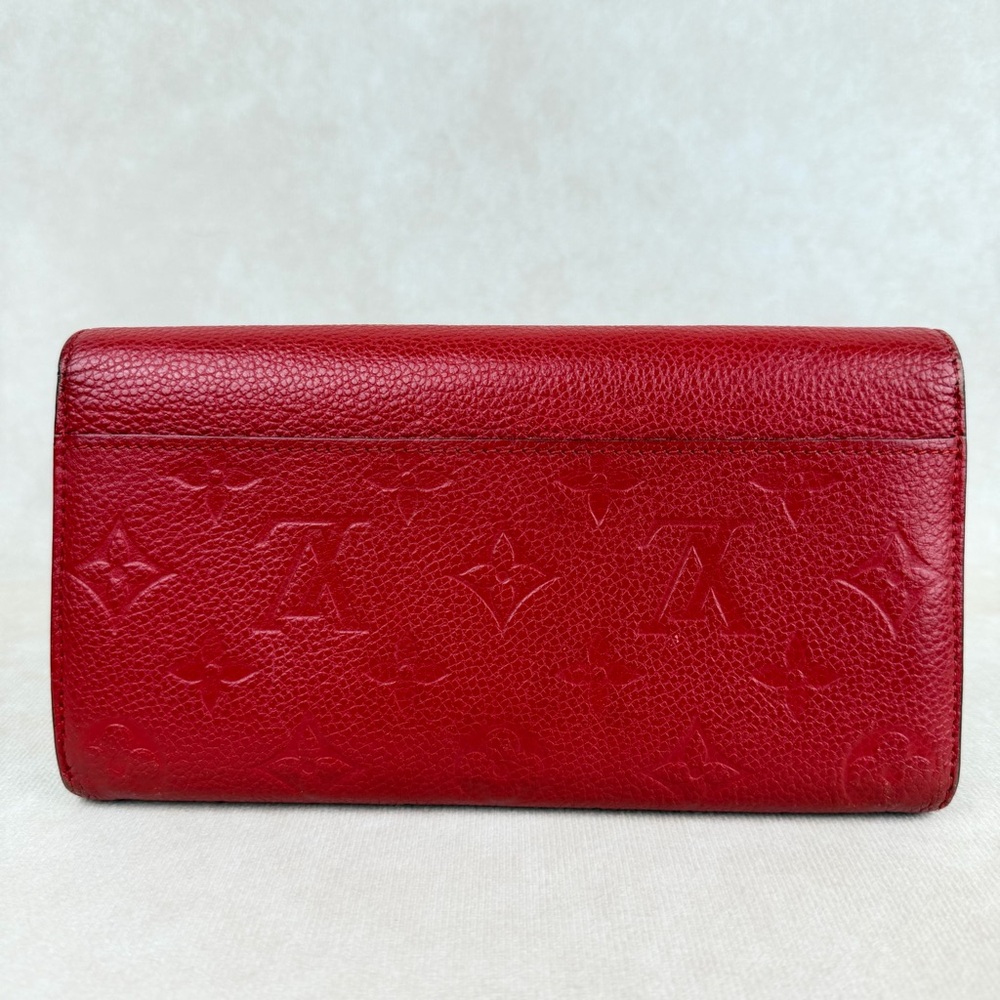 Louis Vuitton Red Empreinte Sarah Long Wallet GA2106 Initials A.M. - Picture 3 of 16